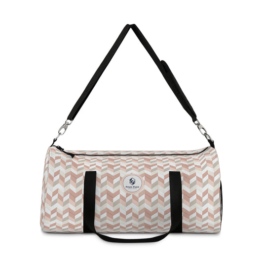 Prism Point Athletic Collection Chevron Blush Duffel Bag — Pink Geometric Travel Gym Bag - Creations by Chris and Carlos