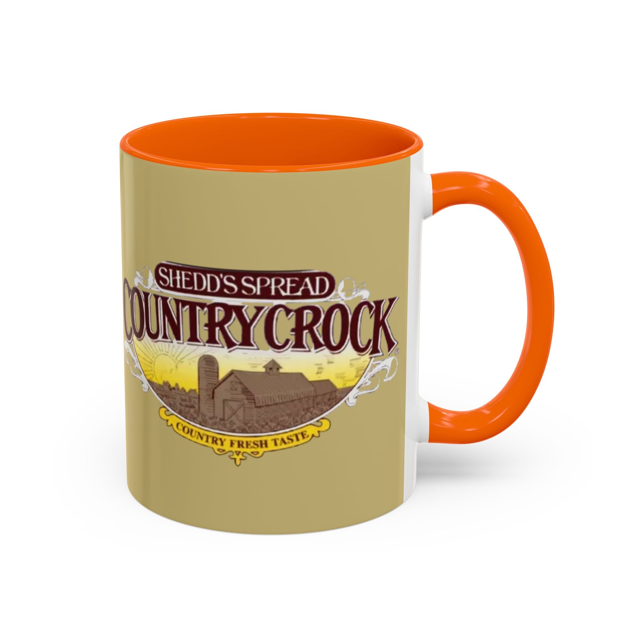 Country Crock Logo Accent Coffee Mug — Retro Farmhouse Butter Spread Design (11/15oz) - Creations by Chris and Carlos