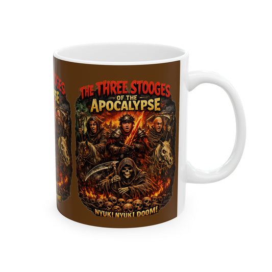 The Three Stooges of the Apocalypse Ceramic Mug – Vintage Horror Comedy Coffee Cup (11oz/15oz) - Creations by Chris and Carlos