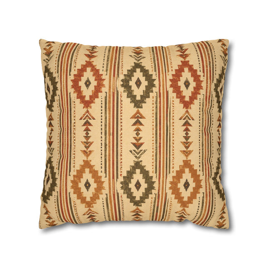 Southwestern Geometric Throw Pillowcase — Aztec Diamond Pattern - Creations by Chris and Carlos