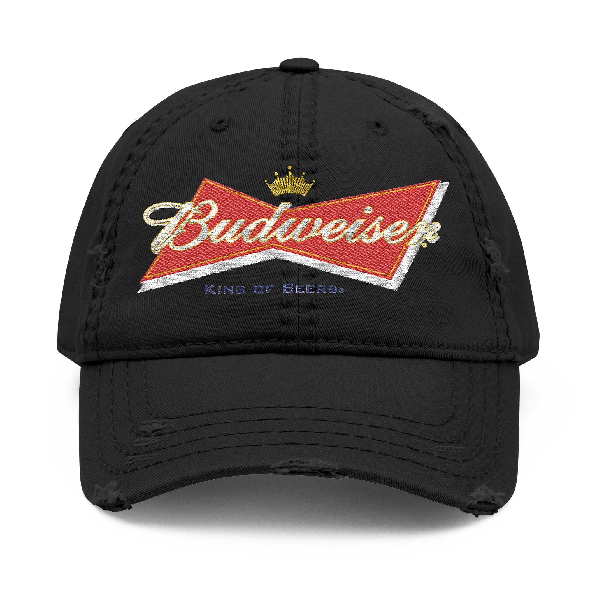 Budweiser Embroidered Distressed Dad Hat - Creations by Chris and Carlos
