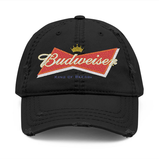 Budweiser Embroidered Distressed Dad Hat - Creations by Chris and Carlos