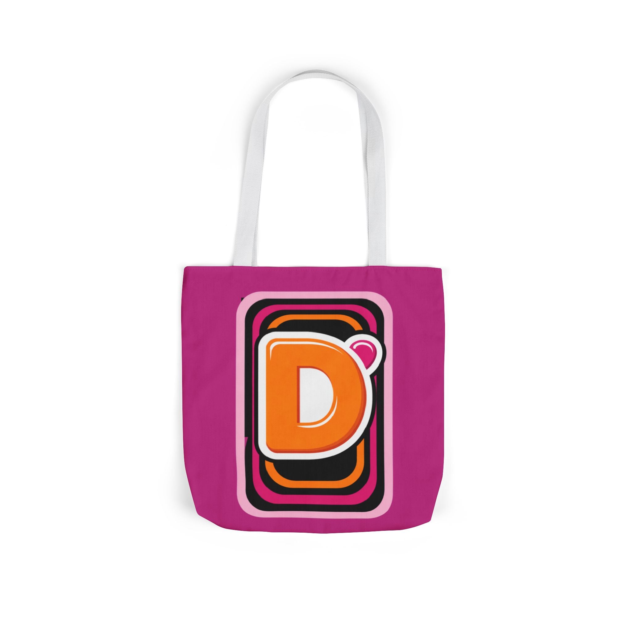 Tote Bag — Retro Pink 'Dunkin' D Logo' Canvas Tote - Creations by Chris and Carlos
