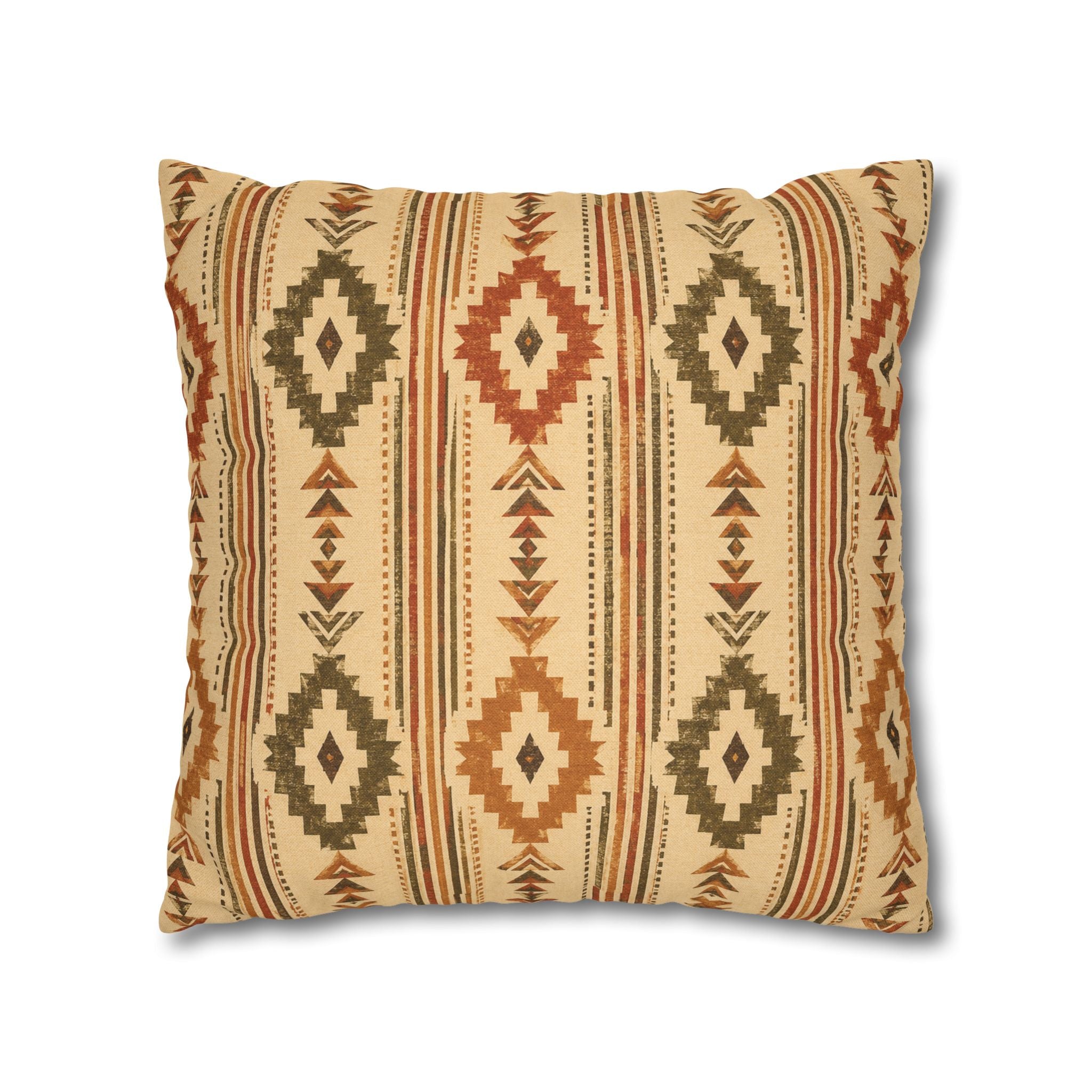 Southwestern Geometric Throw Pillowcase — Aztec Diamond Pattern - Creations by Chris and Carlos