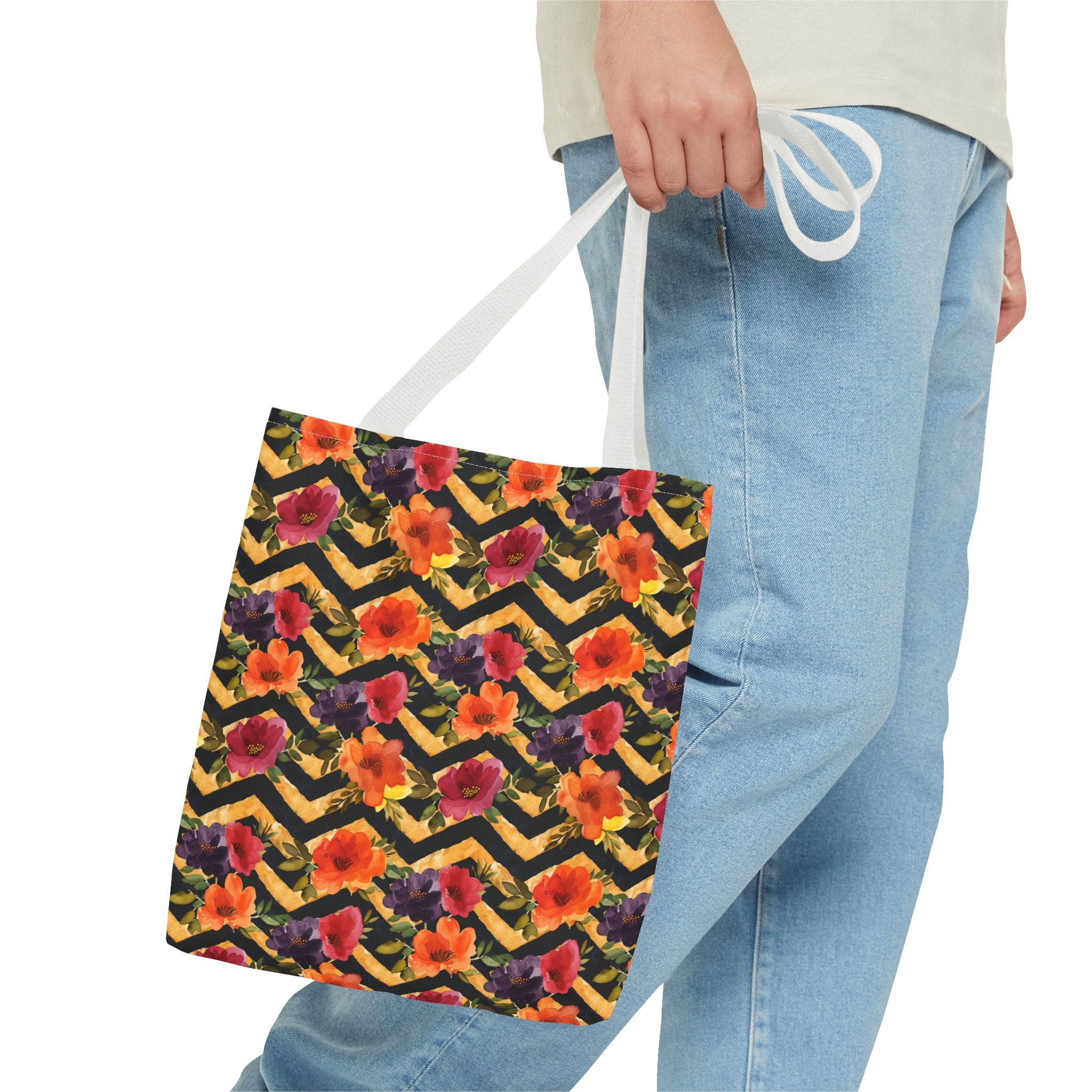 Sol y Alegría (Sun and Joy) Collection- Cactus Succulent Pattern Microfiber Blanket Soft Velveteen Throw for Home & Garden Lovers Floral Chevron Tote Bag — Bright Orange & Pink All-Over-Print Beach Shopper - Creations by Chris and Carlos