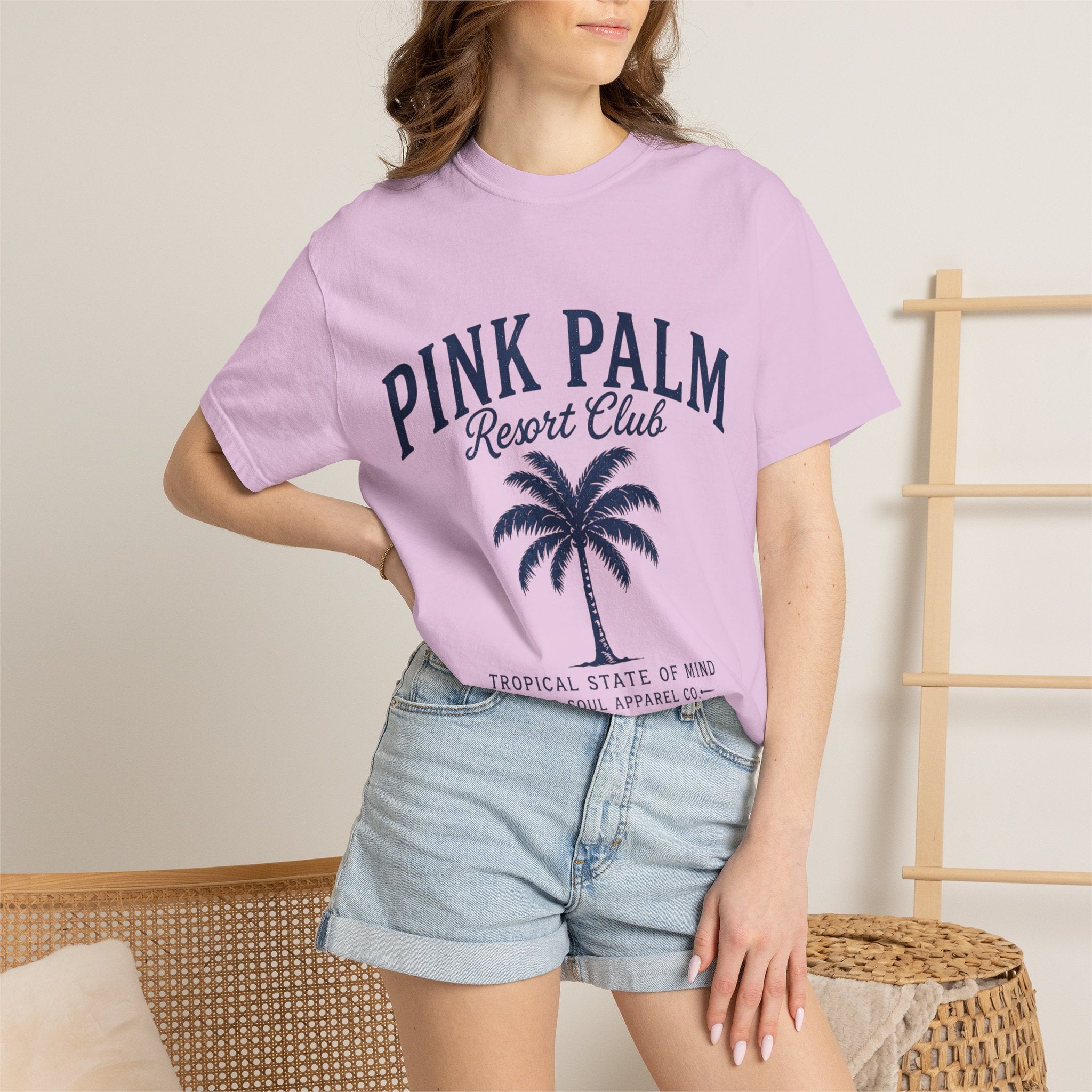 Pink Palm Resort Club T-Shirt — Tropical Palm Graphic Tee - Creations by Chris and Carlos