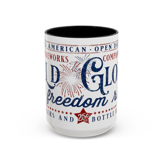 Patriotic 'Land of Glory' Accent Coffee Mug – Vintage 4th of July Americana Design - Creations by Chris and Carlos