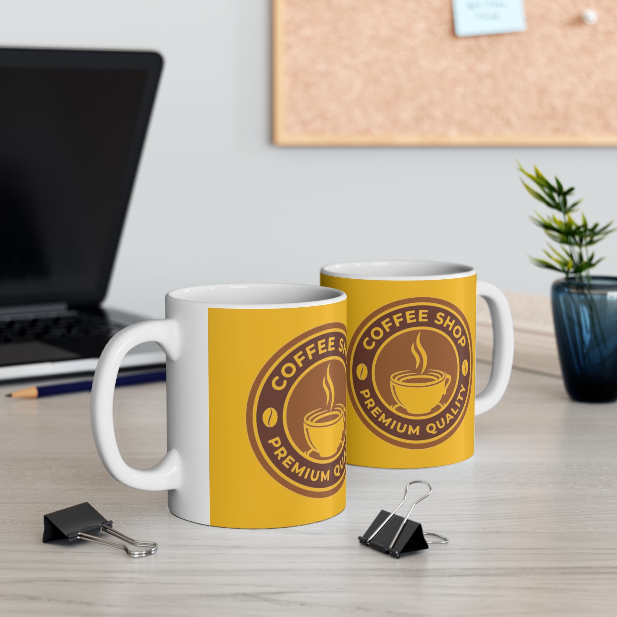 Coffee Shop- White Ceramic Mug - Creations by Chris and Carlos
