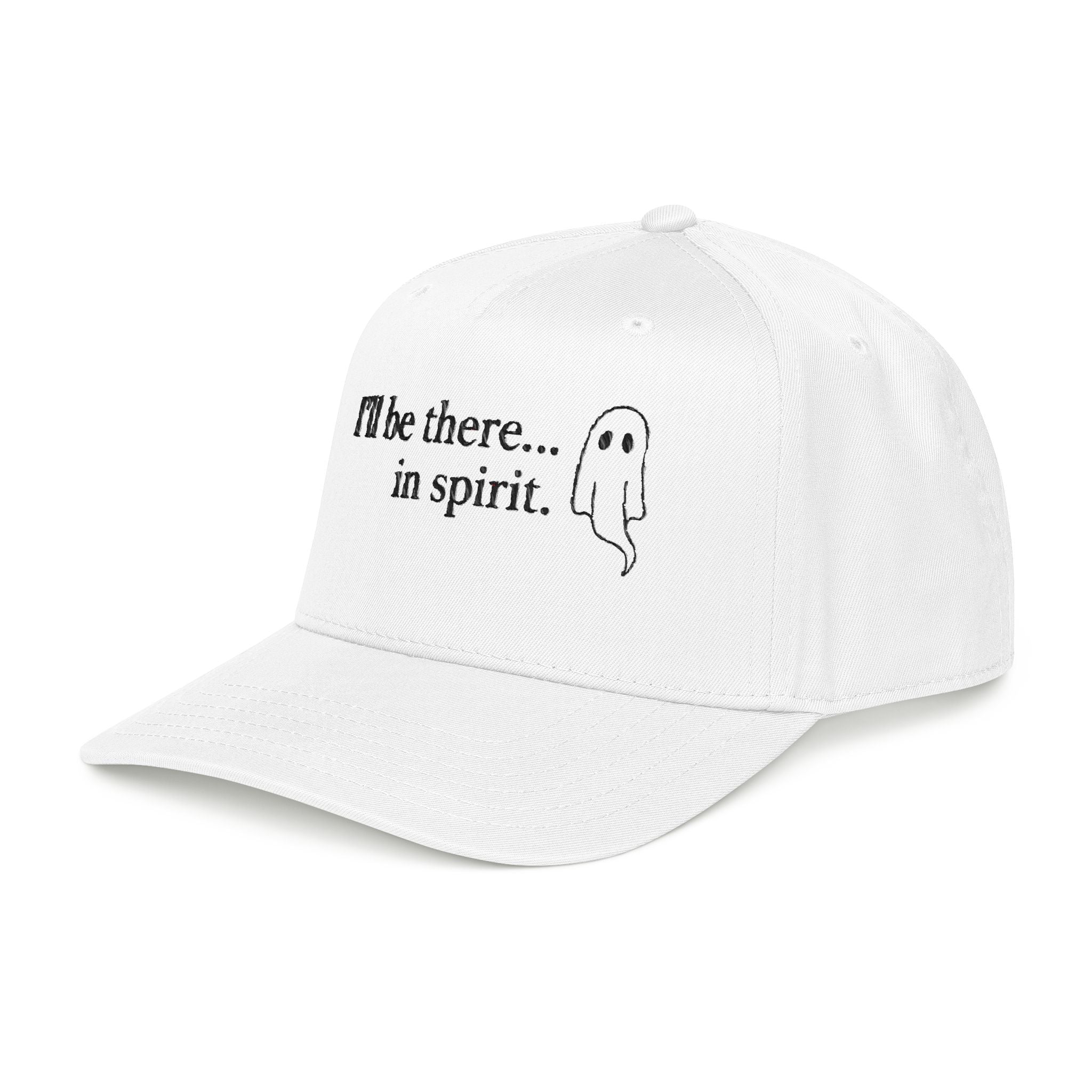 I'll Be There... In Spirit Ghost Cap — Funny Halloween Baseball Hat - Creations by Chris and Carlos