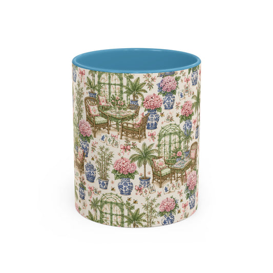 Botanical Garden Accent Coffee Mug — Pink Interior Floral Tea Room Design - Creations by Chris and Carlos