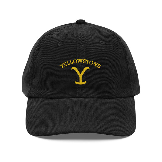 Yellowstone Embroidered Corduroy Cap — Vintage Rust Baseball Hat - Creations by Chris and Carlos