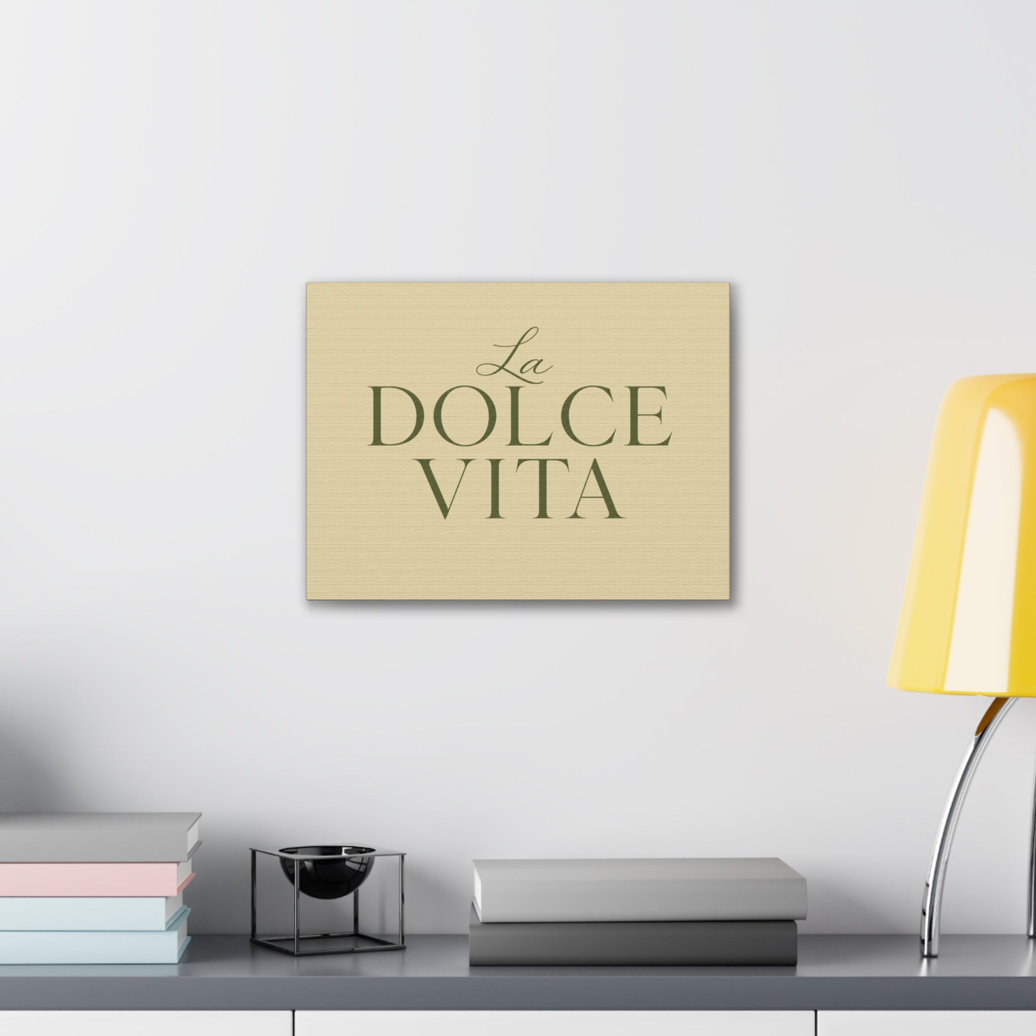 La Dolce Vita Canvas Wall Art — Elegant Italian Phrase Stretched Canvas - Creations by Chris and Carlos