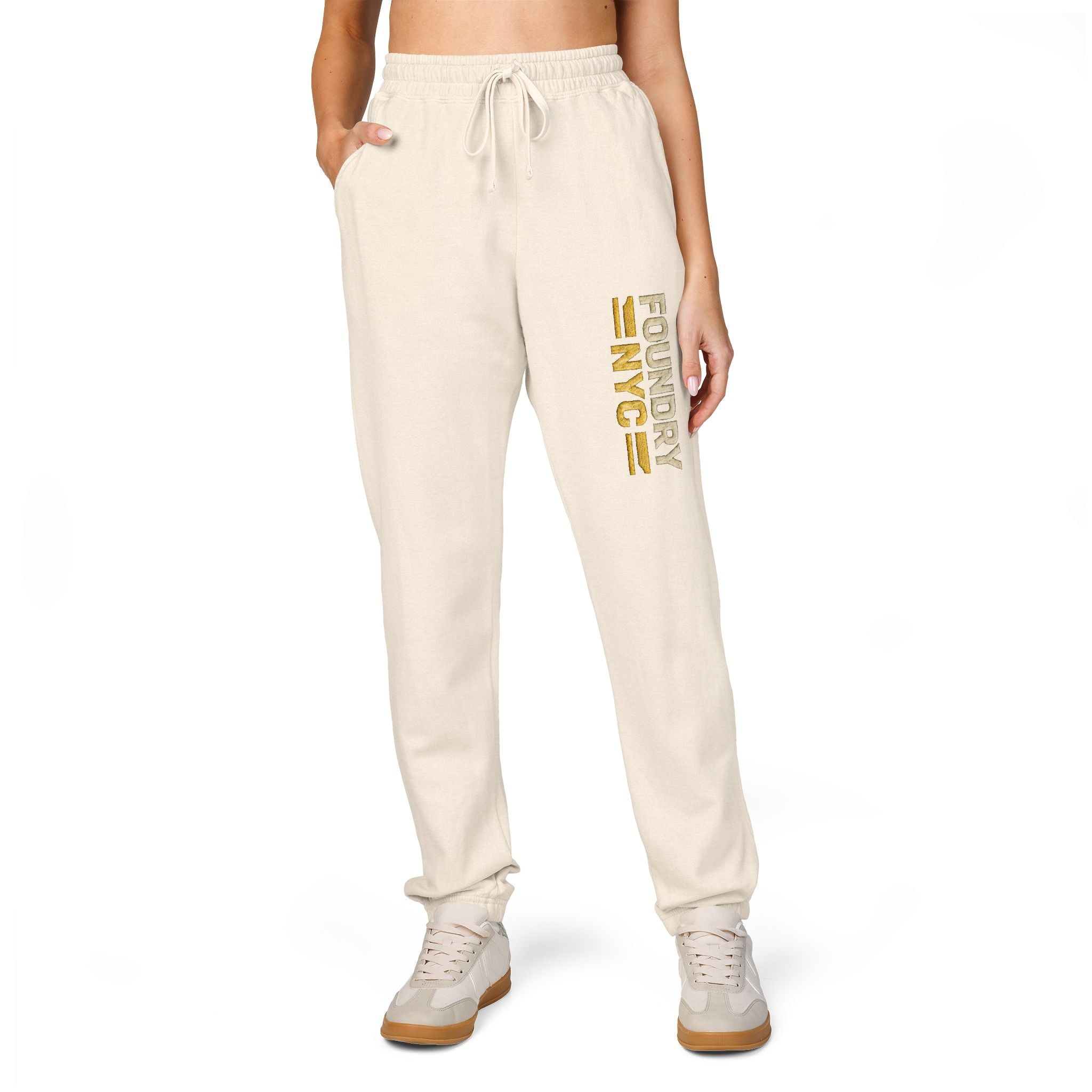 The Foundry Collective NYC Vertical Graphic Sweatpants — Vintage Streetwear Joggers - Creations by Chris and Carlos