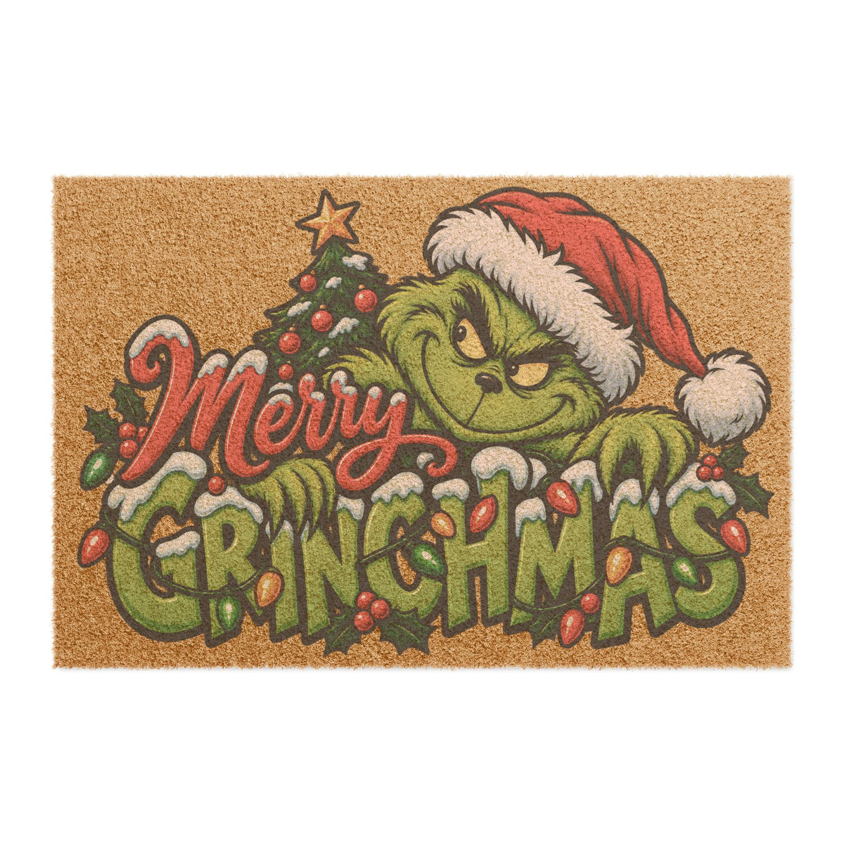 Merry Grinchmas Doormat – Festive Grinch Holiday Welcome Mat