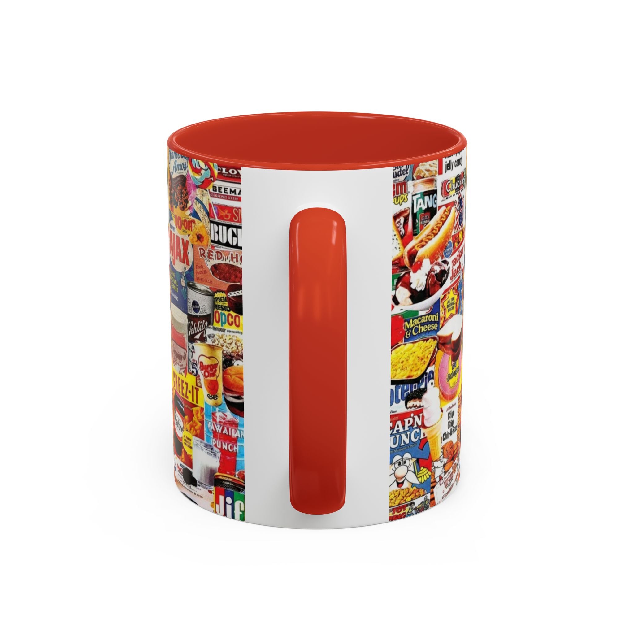 Retro Snack Collage Mug — Vintage Candy & Cereal Packaging Accent Coffee Mug - Creations by Chris and Carlos