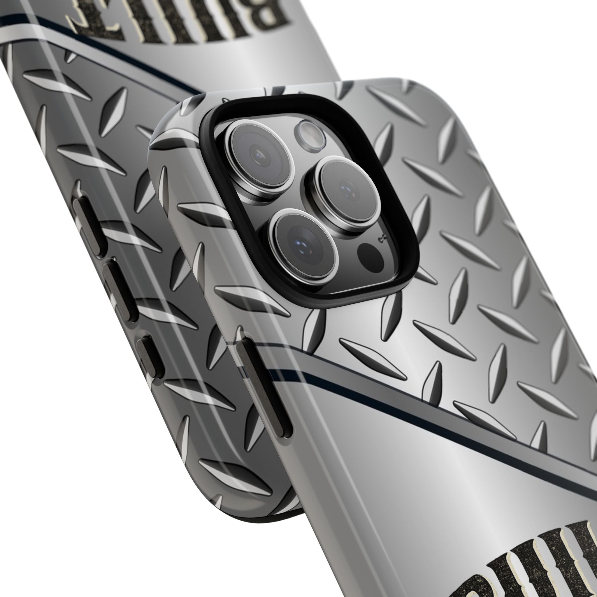 Built Not Bought Metal Diamond-Plate Phone Case — Rugged Tool Lover Gift - Creations by Chris and Carlos