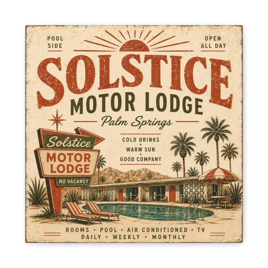 Solstice Motor Lodge Vintage Palm Springs Canvas Wall Art - Creations by Chris and Carlos