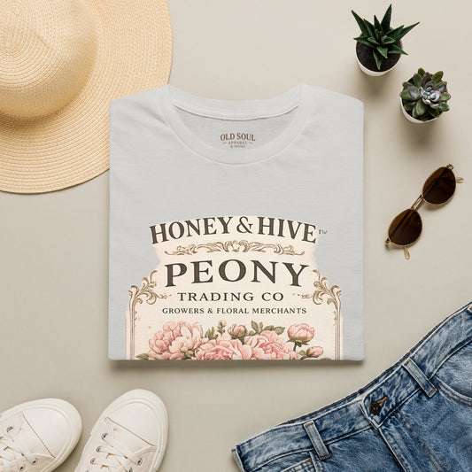Vintage Bloom Graphic T‑Shirt — "Honey & Hive" Floral Crest Tee - Creations by Chris and Carlos