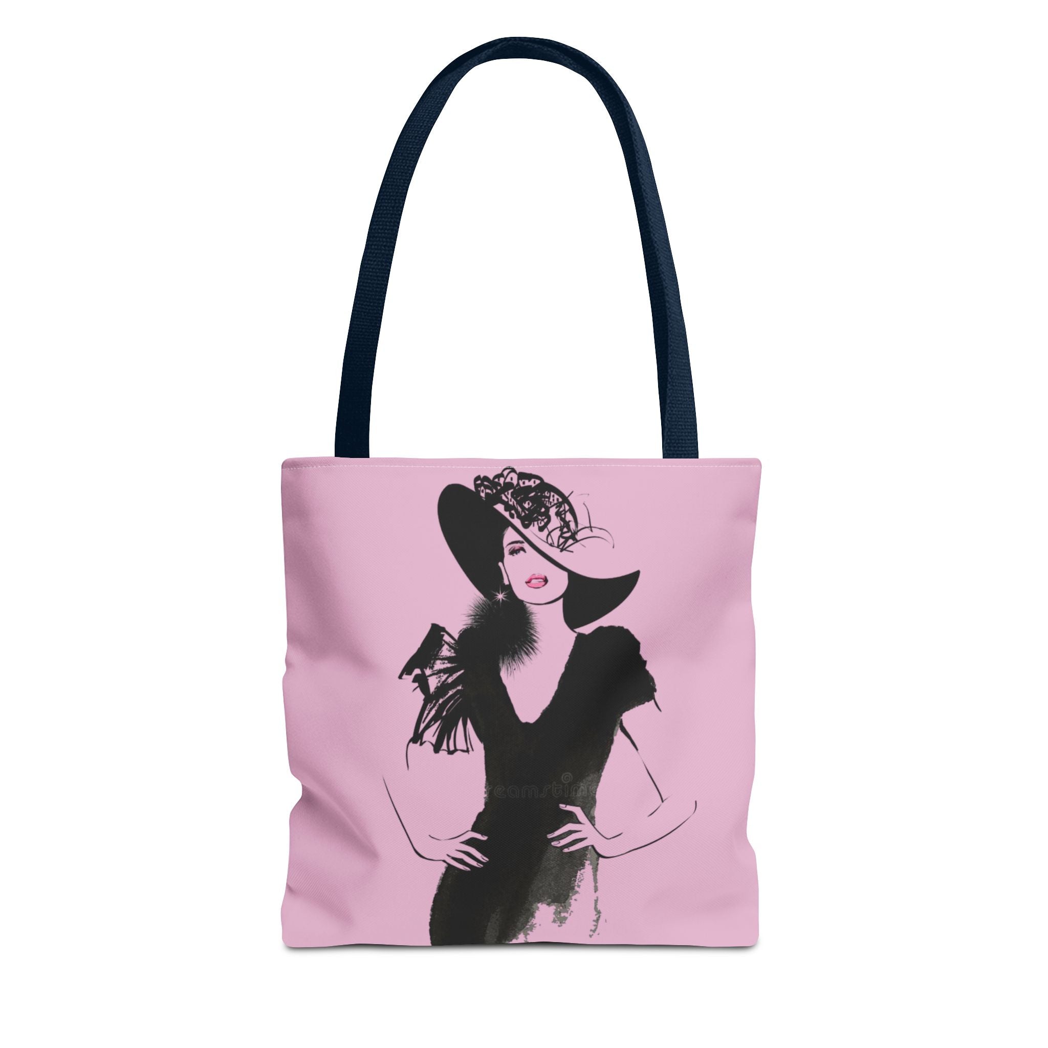 Fashion Illustration Tote Bag — Chic Pink Lady Print - Creations by Chris and Carlos