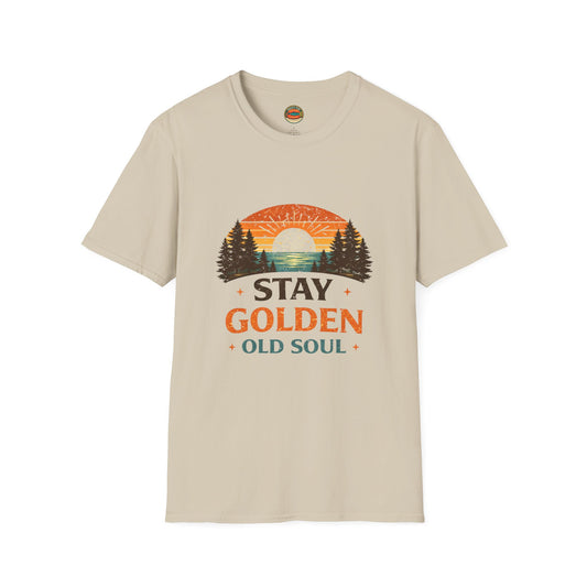 Stay Golden Old Soul T-Shirt — Vintage Sunset Nature Tee - Creations by Chris and Carlos