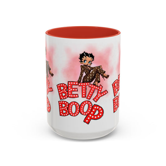 Betty Boop Pink Accent Coffee Mug — Retro Vintage Cartoon Tea Cup (11/15 oz) - Creations by Chris and Carlos