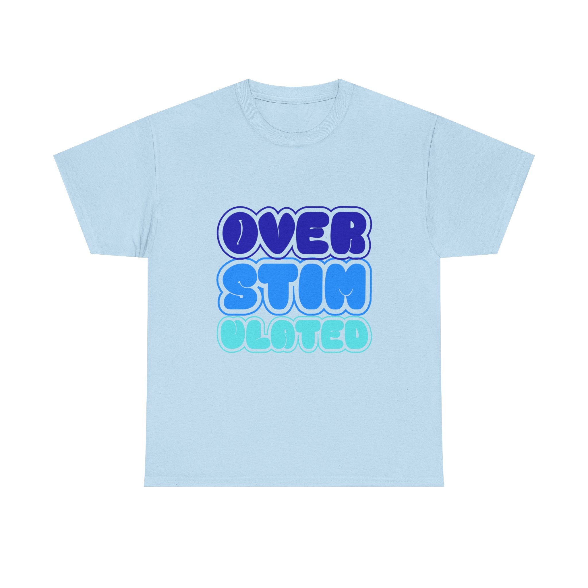 Overstimulated Tee — Playful Bubble Letter Autism Awareness T‑Shirt - Creations by Chris and Carlos