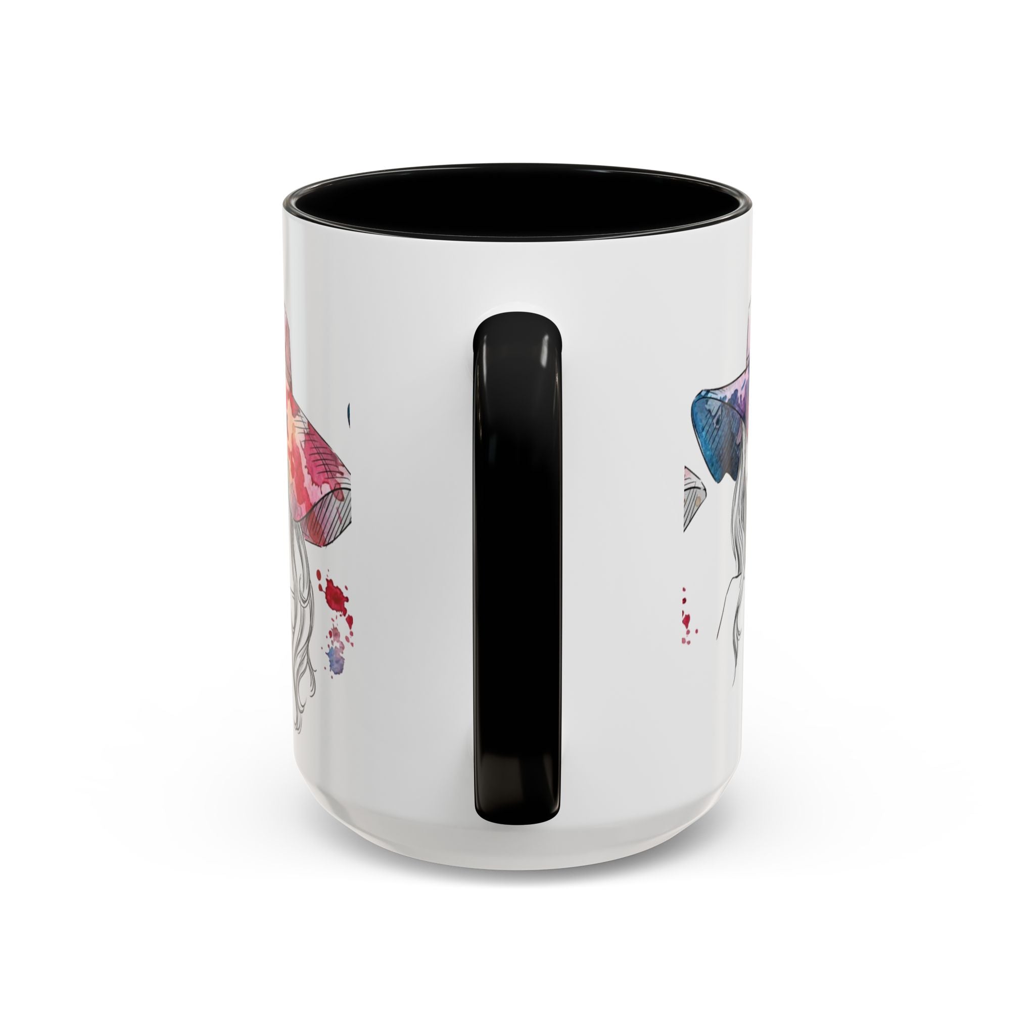 Watercolor Sun Hat Coffee Mug - Chic Fashion Illustration Accent Mug (11/15oz) - Creations by Chris and Carlos