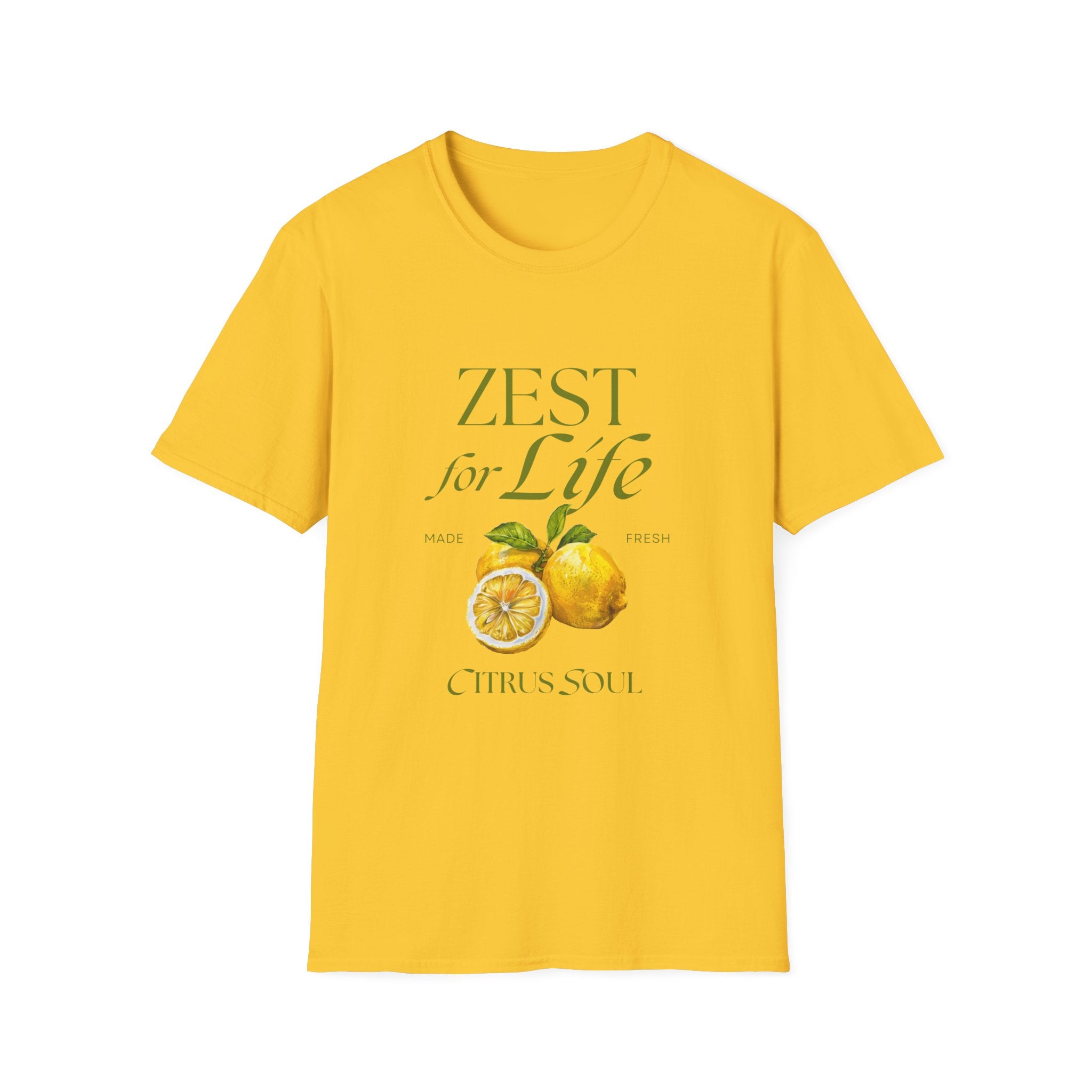 Zest for Life Lemon T-Shirt — Citrus Soul Graphic Tee - Creations by Chris and Carlos
