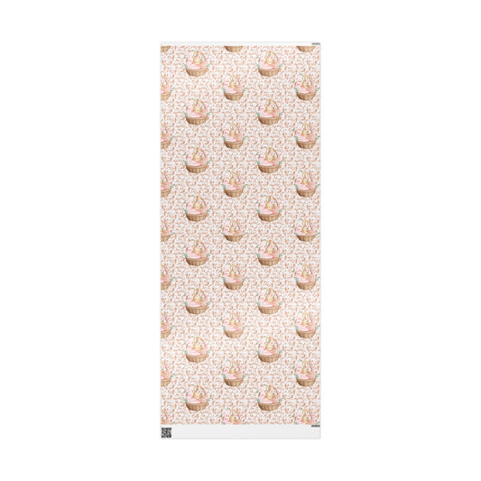 Easter Floral Bunny Wrapping Paper Roll — Cute Pastel Easter Gift Wrap - Creations by Chris and Carlos