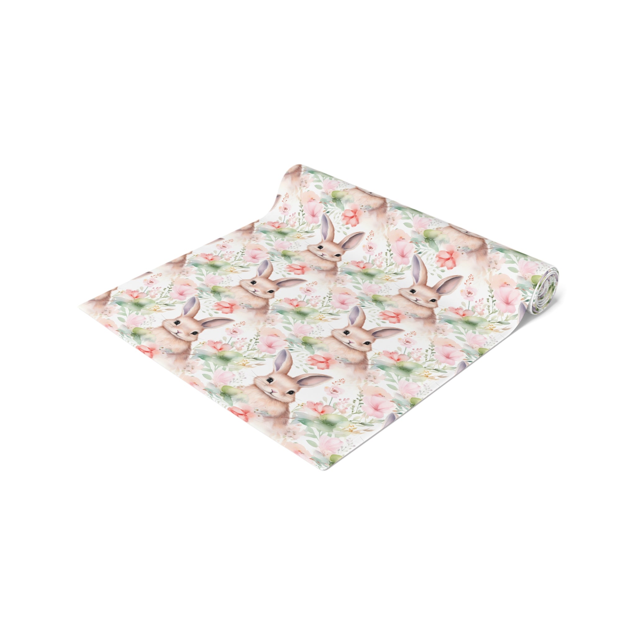 Easter Bunny Floral Table Runner — Spring Cotton-Poly Dining Decor - Creations by Chris and Carlos
