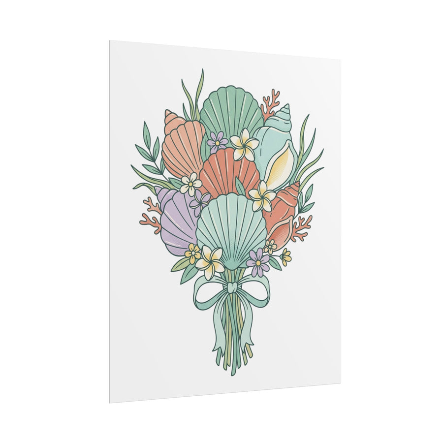 Seashell Bouquet Poster — Pastel Coastal Wall Art - Creations by Chris and Carlos