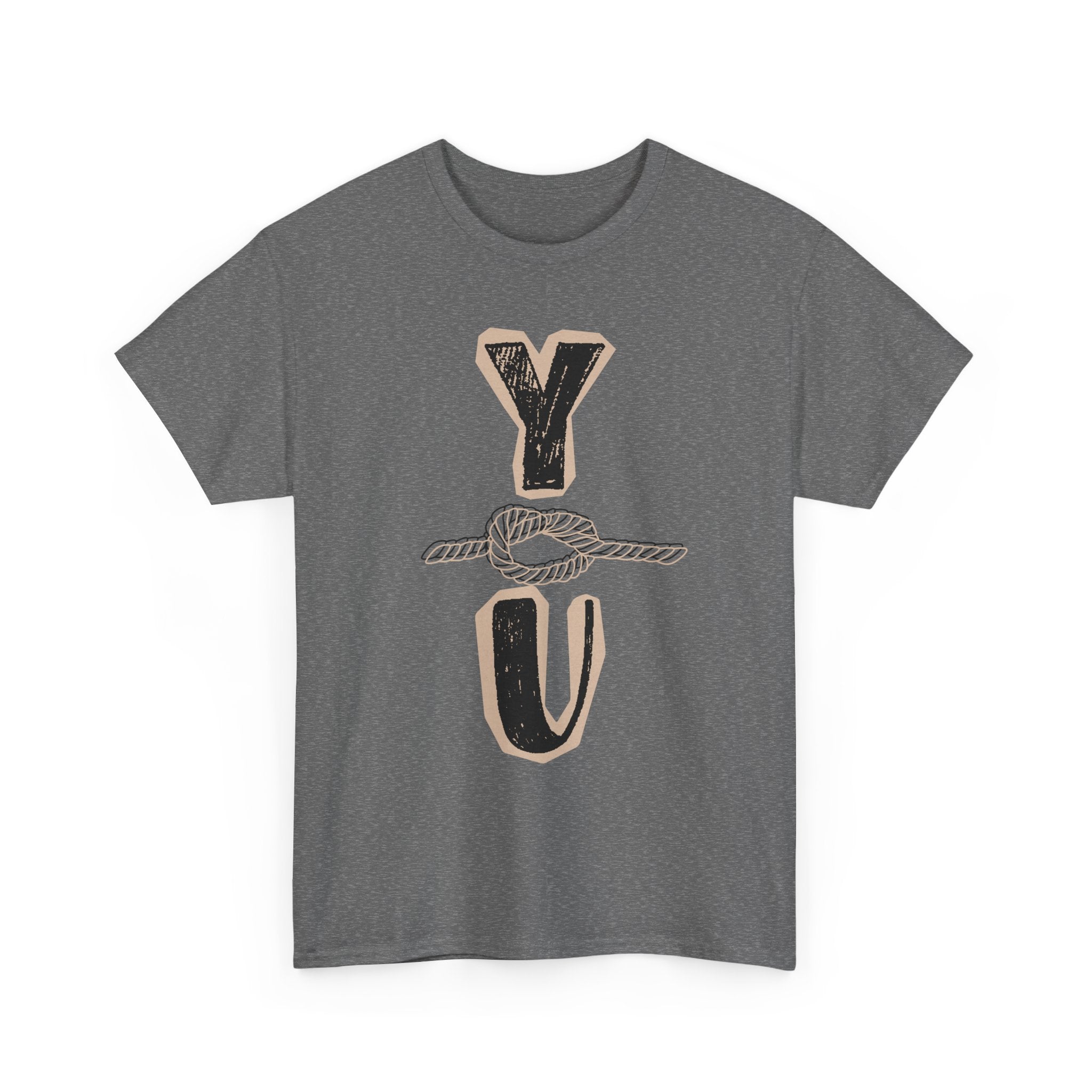 Y Knot U Knot Tee — 'Y U' Rope Graphic Cotton T-Shirt - Creations by Chris and Carlos