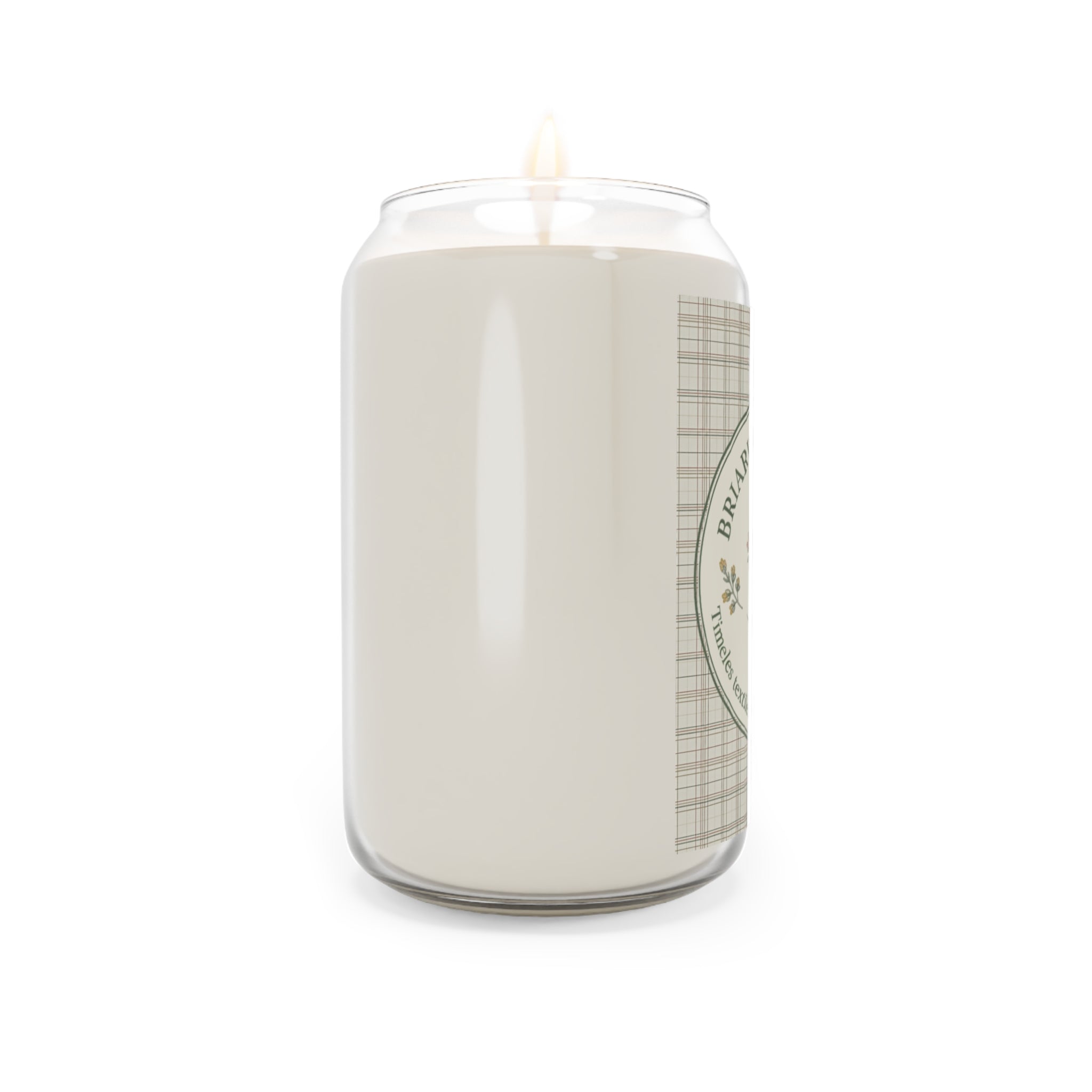 Briarwood Garden Scented Soy Candle — 13.75oz Floral Plaid Jar Candle - Creations by Chris and Carlos