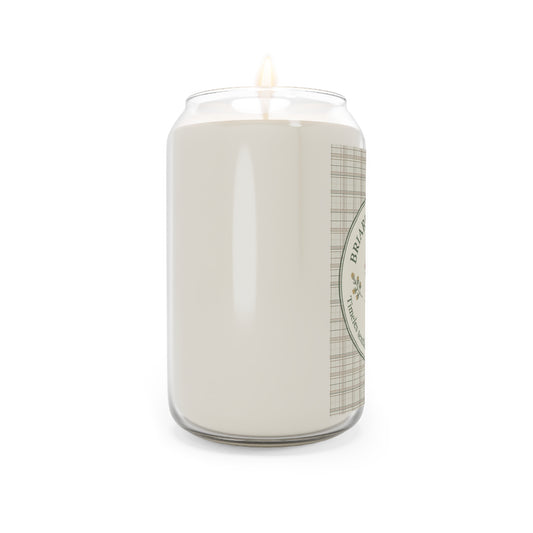 Briarwood Garden Scented Soy Candle — 13.75oz Floral Plaid Jar Candle - Creations by Chris and Carlos