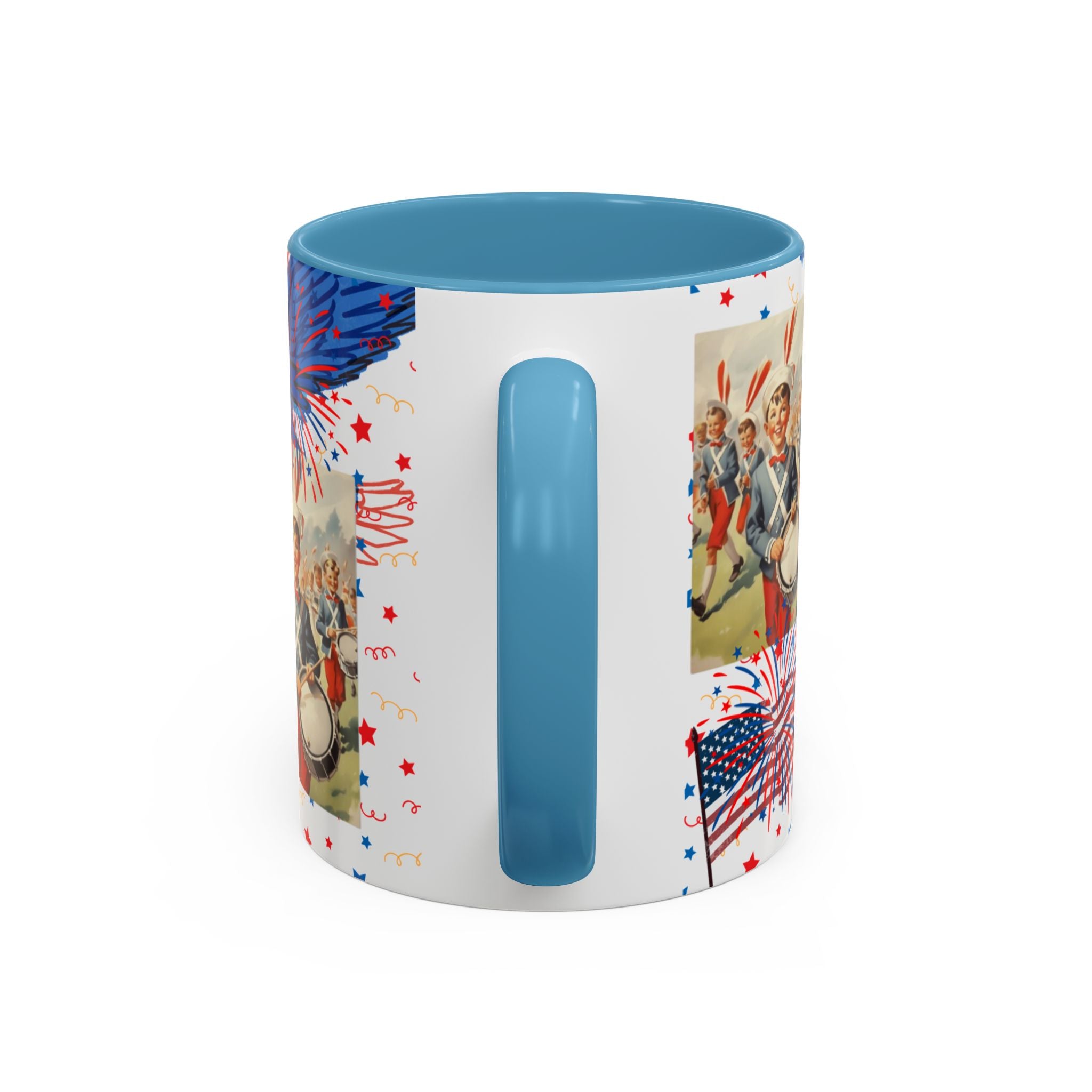 Patriotic Vintage 4th of July Accent Mug – 'Land of the Free, Home of the Brave' - Creations by Chris and Carlos