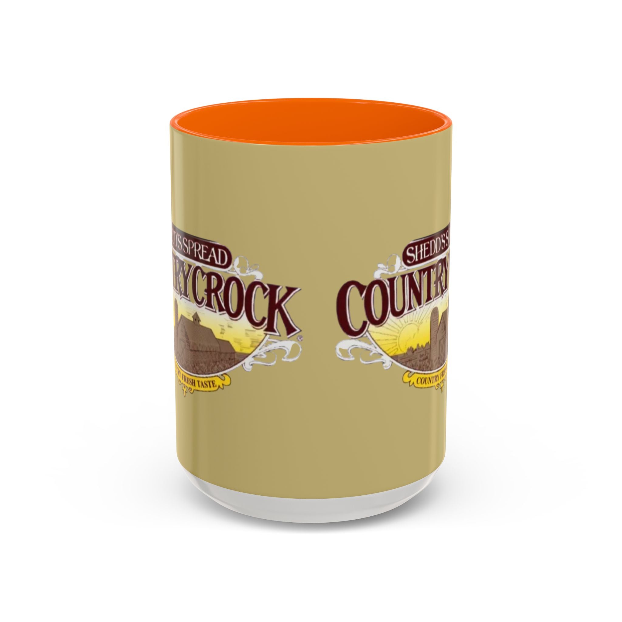 Country Crock Logo Accent Coffee Mug — Retro Farmhouse Butter Spread Design (11/15oz) - Creations by Chris and Carlos
