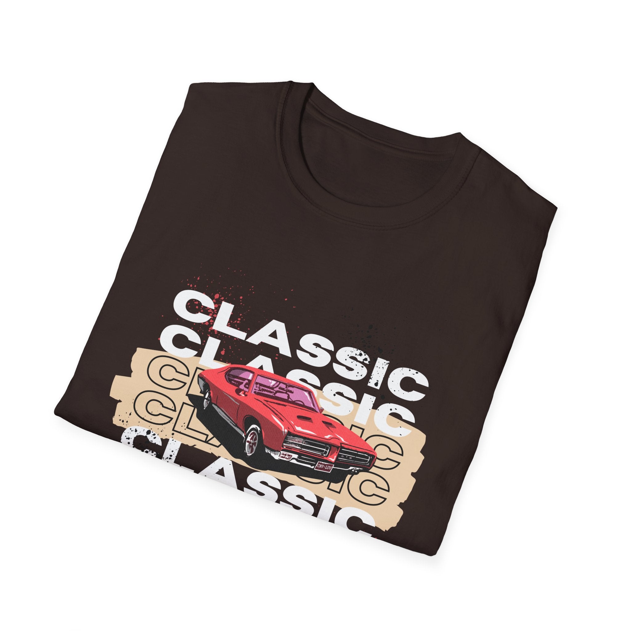 Classic Car Enthusiast T-Shirt — Vintage Red Muscle Car Graphic - Creations by Chris and Carlos
