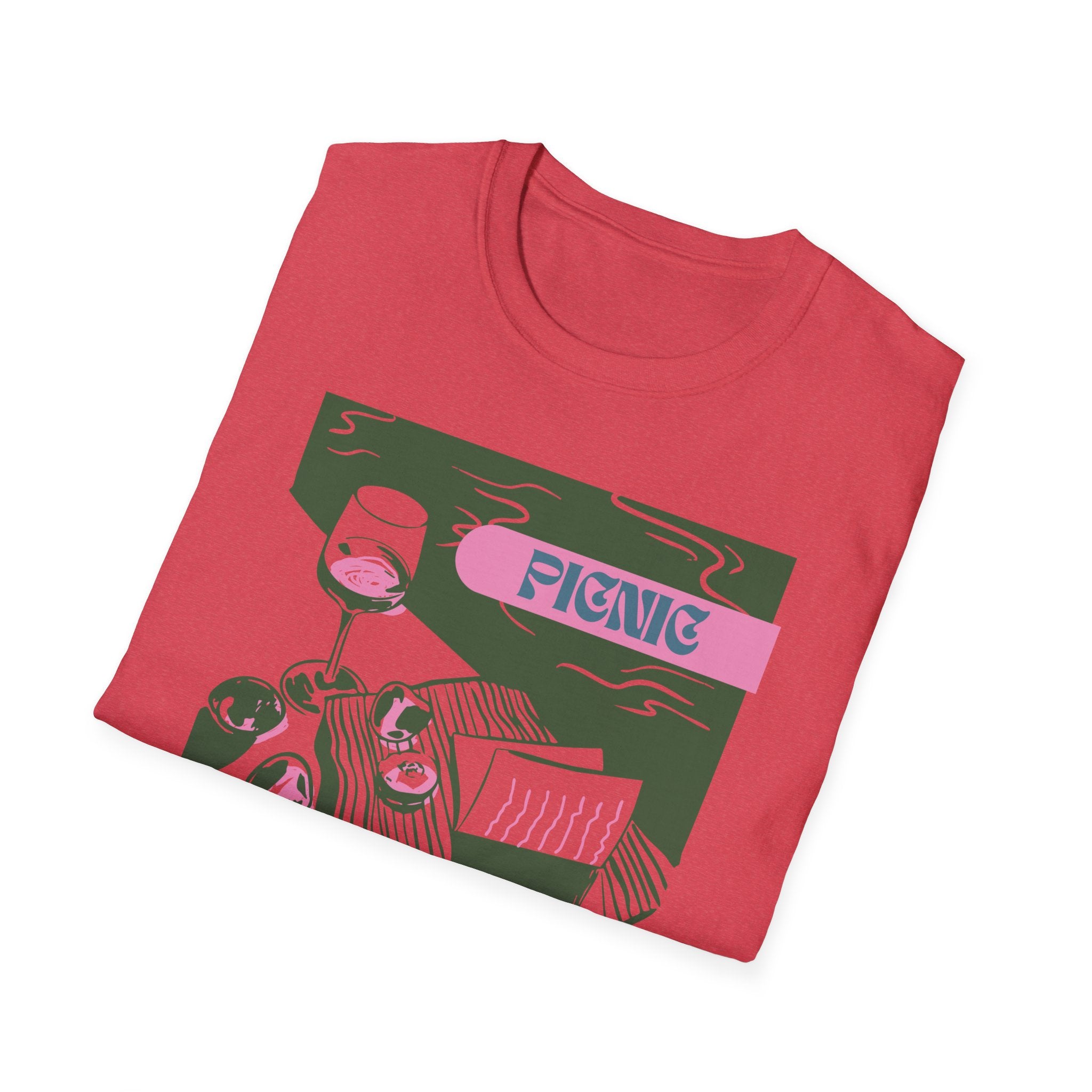 Picnic Graphic T-Shirt — Retro Picnic Scene Tee - Creations by Chris and Carlos
