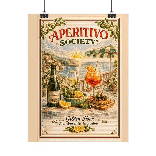 Old Soul Mercantile | Aperitivo Society Poster — Vintage Italian Aperitif Wall Art