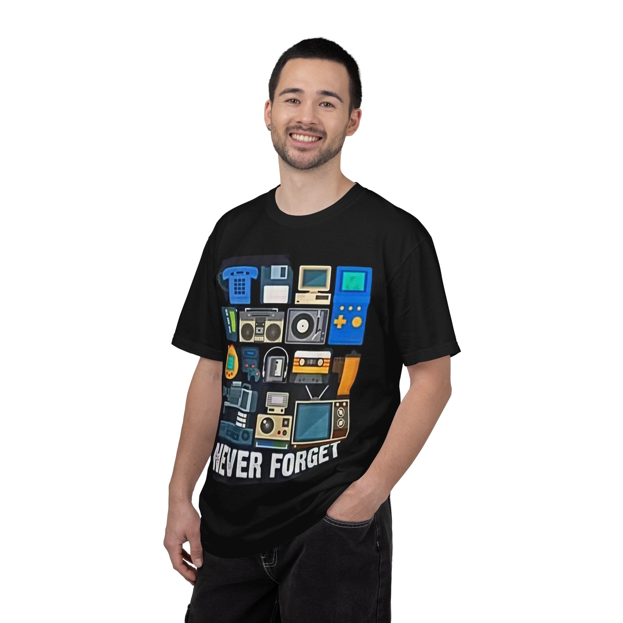 Retro Tech "Never Forget" T-Shirt - Creations by Chris and Carlos