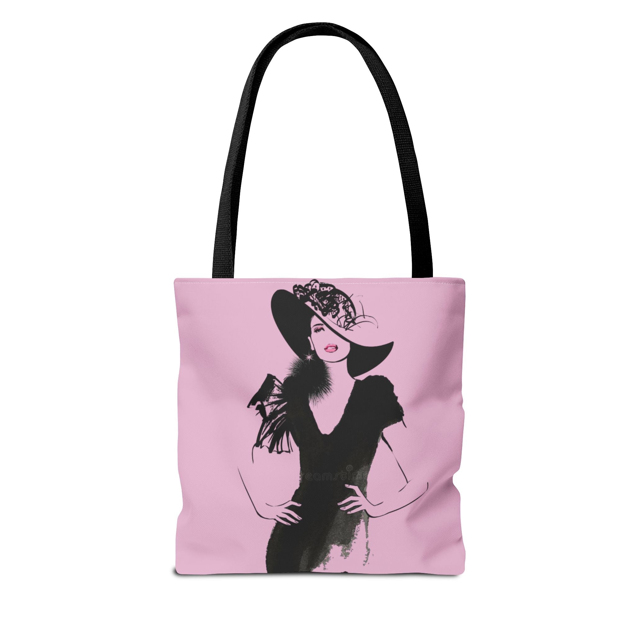 Fashion Illustration Tote Bag — Chic Pink Lady Print - Creations by Chris and Carlos