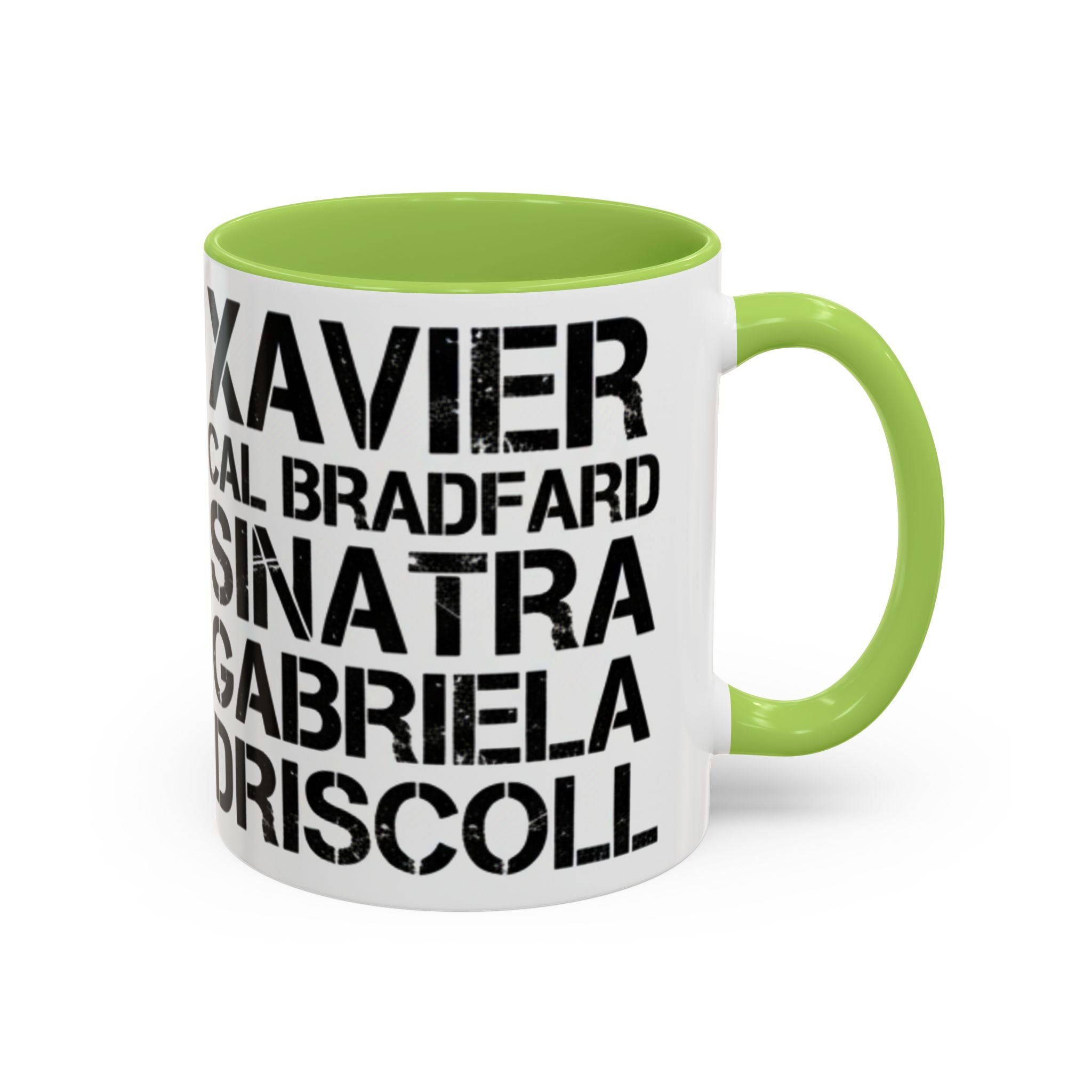 Paradise TV Show Typography Names Accent Coffee Mug — Bold Black Name List Design (11/15oz) - Creations by Chris and Carlos