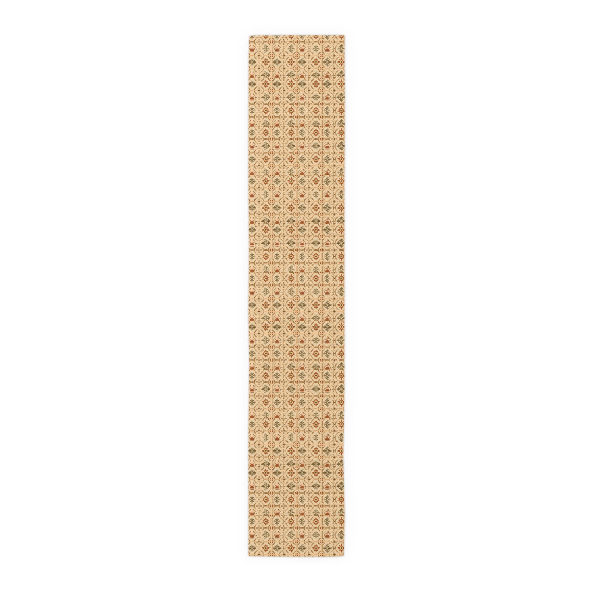 Southwestern Pattern Cotton-Poly Table Runner — Rustic Geometric Decor - Creations by Chris and Carlos