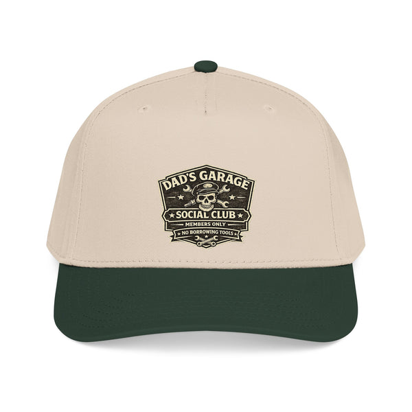 Dad's Garage Social Club Baseball Cap — Vintage Mechanic Snapback Hat
