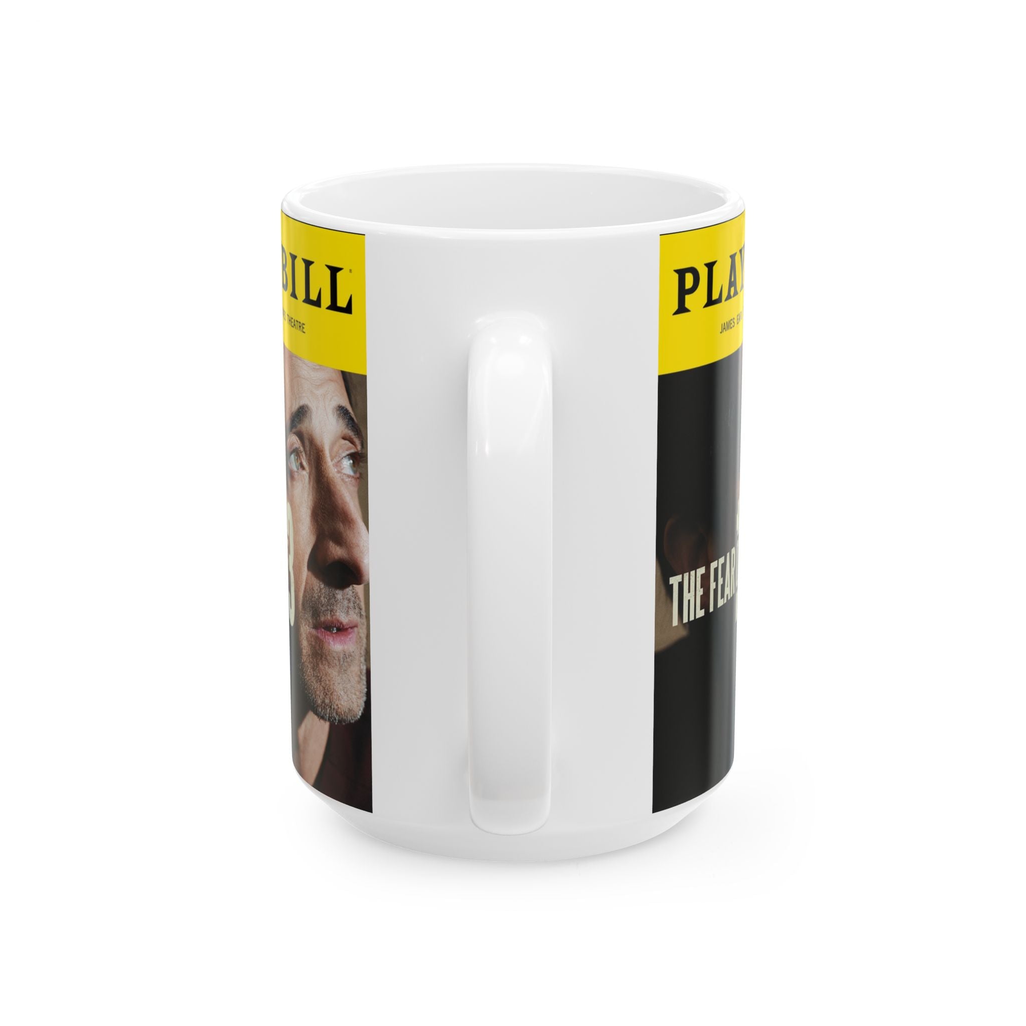 Playbill-Themed Ceramic Mug — “The Fear of 13” Theatre Poster Design (11oz, 15oz) - Creations by Chris and Carlos