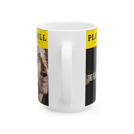 Playbill-Themed Ceramic Mug — “The Fear of 13” Theatre Poster Design (11oz, 15oz) - Creations by Chris and Carlos