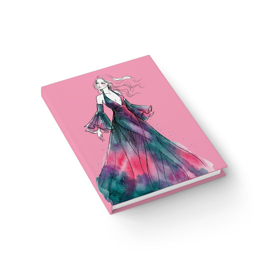 Pink Watercolor Fashion Journal — Elegant Dress Sketch Notebook - Creations by Chris and Carlos