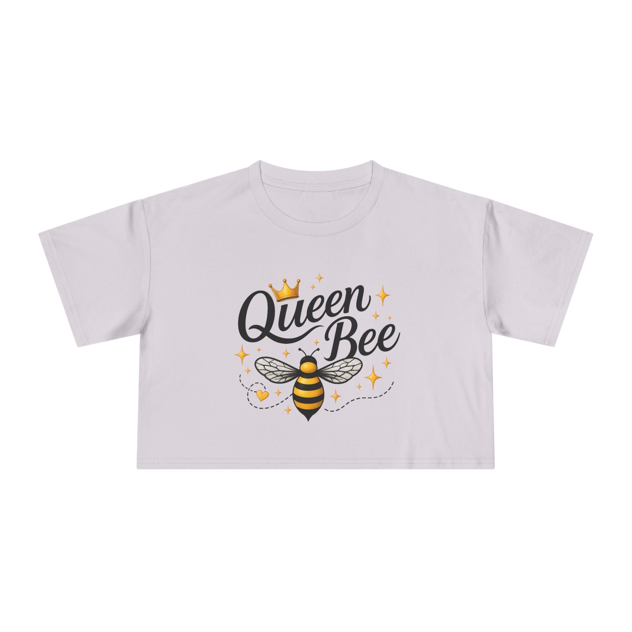 Queen Bee Crop Tee – Women's Bee Graphic Short Sleeve Top - Creations by Chris and Carlos
