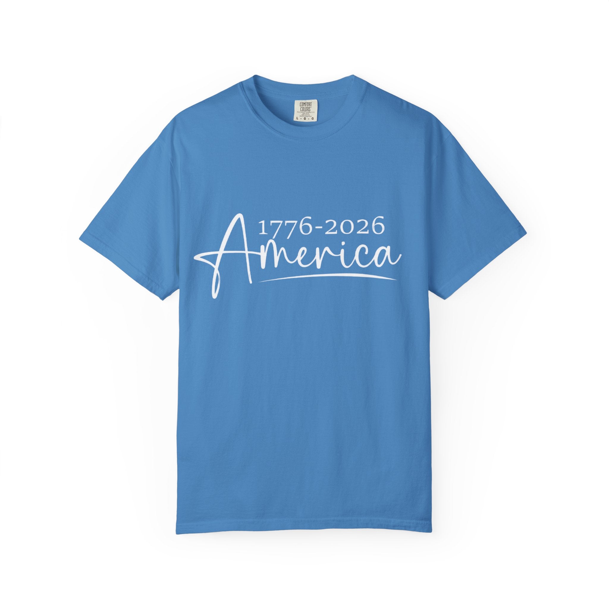 America's Birthday 1776 - 2026 Classic White T-Shirt — Garment-Dyed Crew Tee - Creations by Chris and Carlos