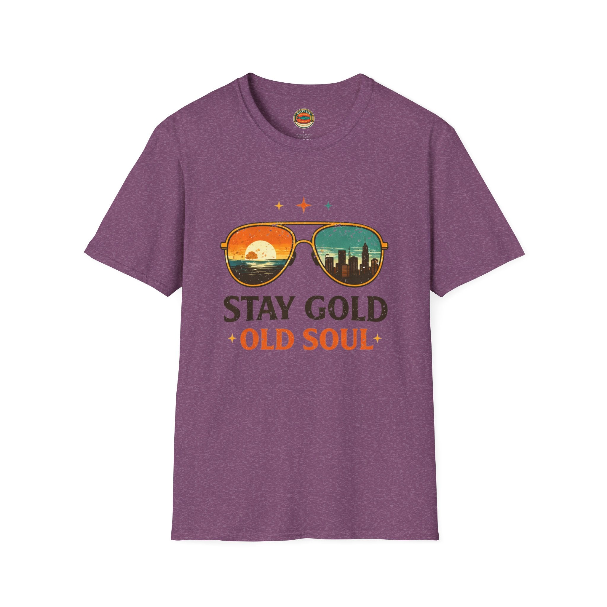 Stay Gold Old Soul T-Shirt - Vintage Sunglasses Sunset Graphic - Creations by Chris and Carlos